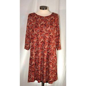 nine britton Rust Paisley dress size 1x